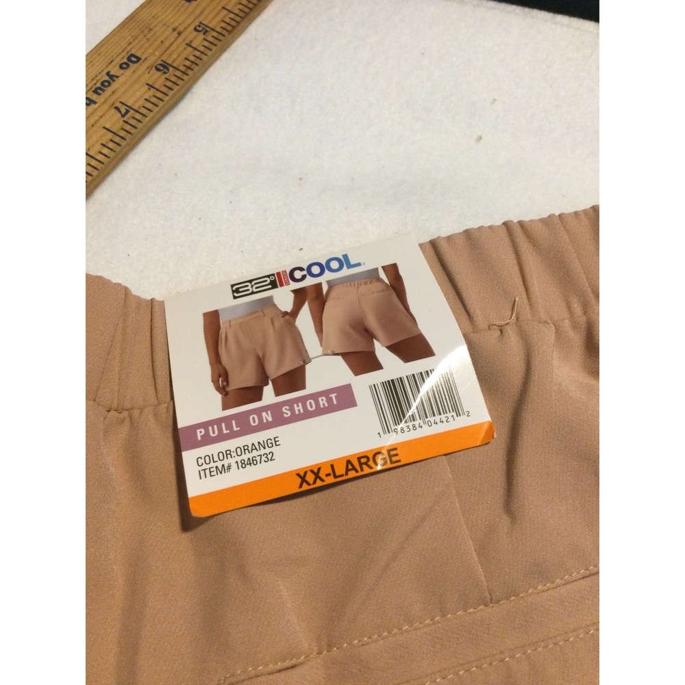 32 Degrees Cool Womens‎ Pull On Shorts Peach Orange Pleated Front XXL 1846732 - Picture 8 of 8